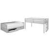 Alaterre Furniture Jasper Twin to King Extending Day Bed with Bunk Bed and Storage Drawers, Dove Gray AJJP0080